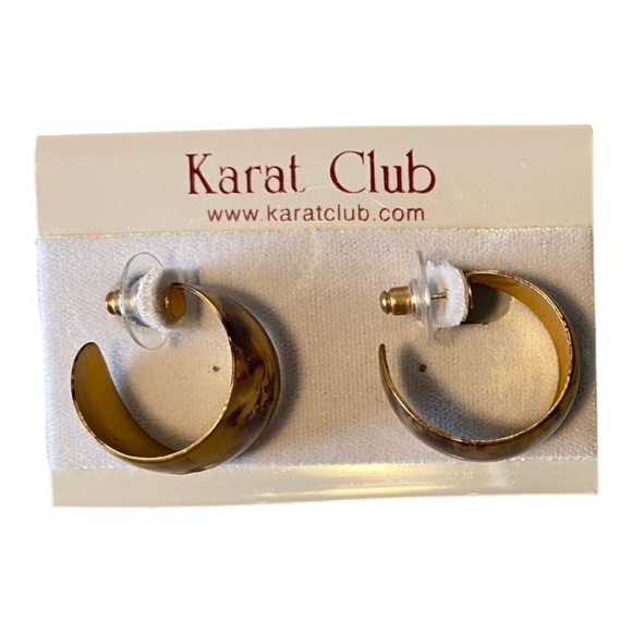 $5 ADD ON NEW Karat Club Metallic Tie Die Thick Hoop Earrings 1” - Picture 1 of 5